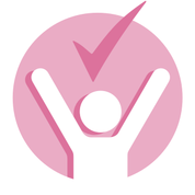 A stick figure with their arms in the air. There's a tick above their head