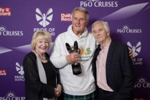 Jack at the Pride of Scotland Awards with his prize